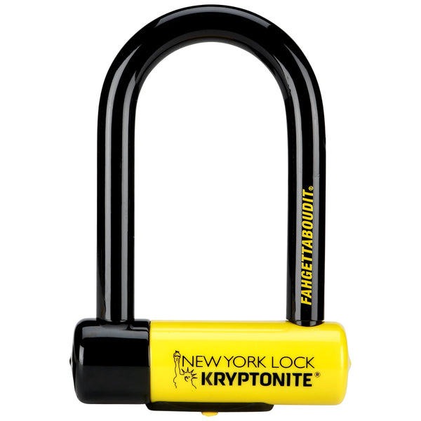 Kryptonite New York Fahgettaboutit Mini Bike U-Lock, Heavy Duty Anti-Theft Bicycle U Lock, 18mm Shackle with Keys, Ultimate Security Lock for Bicycles E-Bikes Scooters | bike-locks