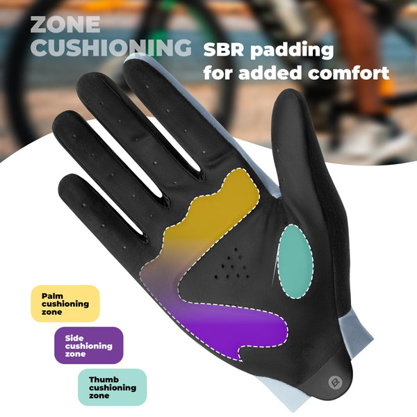 ROCKBROS Cycling Gloves for Men Women SBR Padded Shock Absorbing Bike Gloves Breathable Touchscreen Anti-Slip Palm Lightweight for Biking