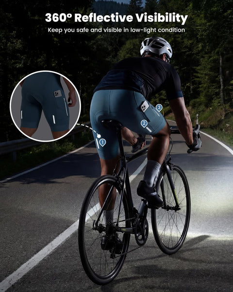 Sportneer Padded Bike Shorts for Men - 4D Padding Mens Bicycle Cycling Biking Clothing Shorts, Breathable and Absorbent