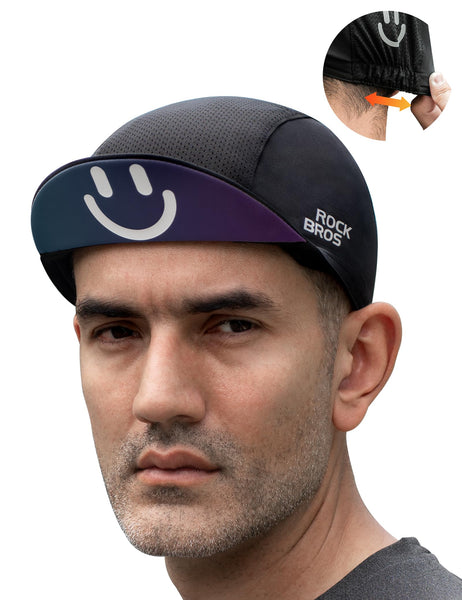 ROCKBROS Cycling Cap Cooling Skull Cap Helmet Liner with Sun Visor Sun Protection Running Bike Hat for Men Women