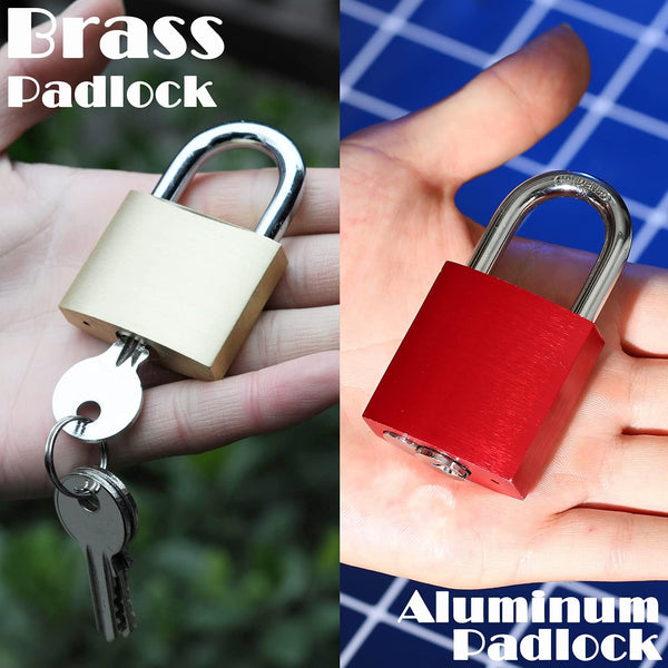 SEPOX 2-Pack Premium Solid Brass Padlock Keyed Alike, 1-9/16" 40mm Heavy Duty Weatherproof Outdoor Lock with 4 Same Keys, Copper Padlock for Gate, Gym Locker, Tool Box, Storage, Shed, Fence & More