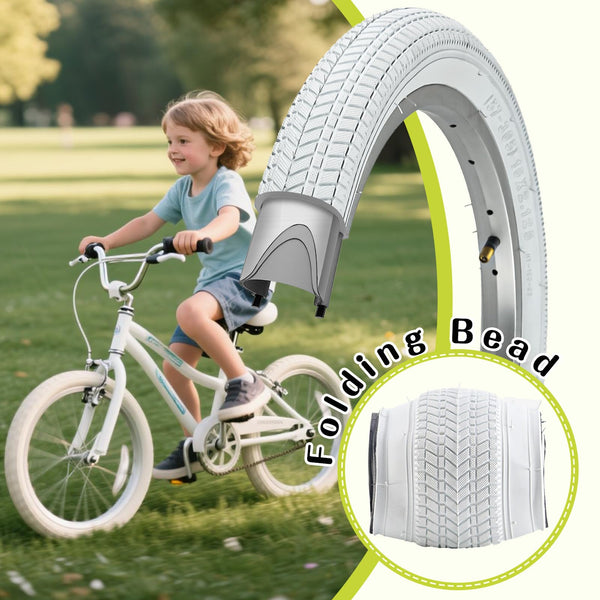 18" Bike Tires 18 X 2.125 and 18 Inch Folding Bicycle Replacement Tire Fit 18x1.75/1.95/2.125 Compatible with BMX Bike RoyalBaby Joystar Bike Road Bicycle Folding Bike