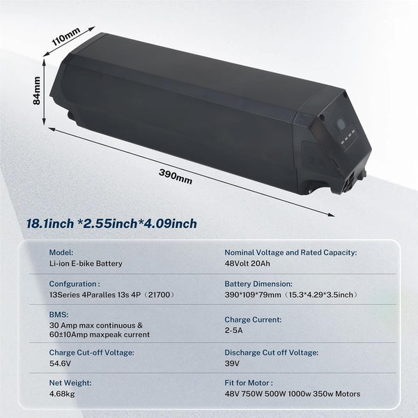 Fit for Eahora AM100 AM200 M2S Ebike Battery 48v 20ah Reention Dorado Electric Bike Batteries with Charger &30A BMS