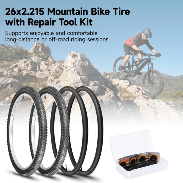 yeesport 24/26x2.125 Bike Tire and Tube Set, (57-507) 24 Inch/(57-559) 26 Inch Mountain Bike Tire with 24/26 x 2.125 BikeTubes & Tire Replacement