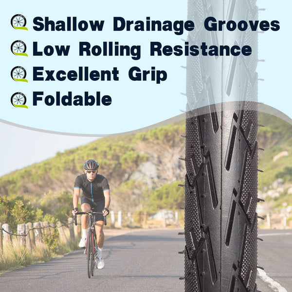 700 X 23C/700 X 25C/700 X 28C/700 X 35C Bike Tire Foldable Replacement Tires for Road Bicycle