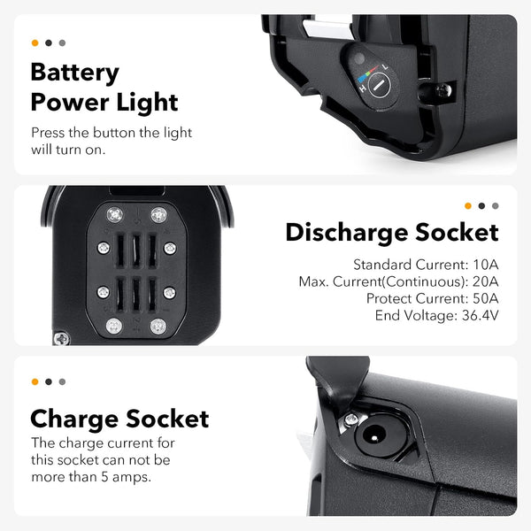 YS YOSE POWER 48V12.8Ah Electric Bike Battery Compatible with Lectric eBikes 48V Battery Fit for Lectric XPeak High-Step 1.0 XPeak Step-Thru 1.0 Xpress High-Step Xpress Step-Thru Battery Replacement
