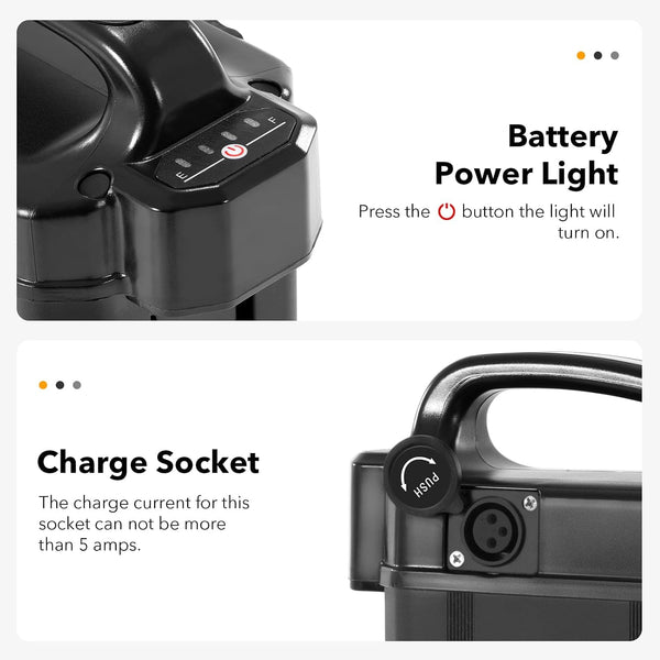 YS YOSE POWER Electric Bike Battery 48V 22.5Ah Fit for Explore Battery Replacement 48V Ebike Batteries Compatible with Heybike Electric Bicycle