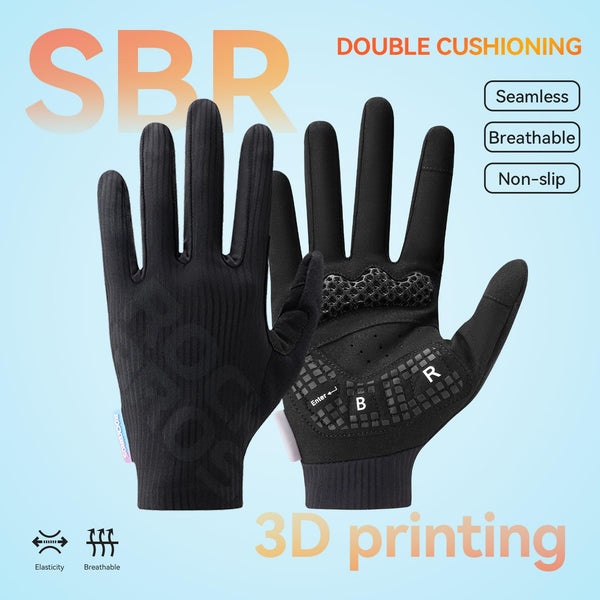 ROCKBROS Cycling Gloves for Men Women – 3D Padded Gel Breathable Biking Gloves, Touchscreen Compatible, Available in Half Finger & Full Finger for Outdoor Sports