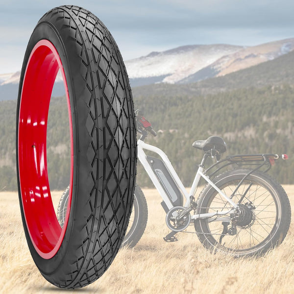 26" E-Bike Fat Tires 26 x 4.0 Folding Bead Tire and AV32mm Inner Tube for Electric Bicycles Compatible with Wide Mountain Snow Bike Tire (1 Tire 1 Tube)