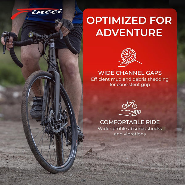 Fincci Gravel 700x38c Bike Tire with 700c Bike Tube - Foldable Kevlar 40-622 700x38c Bikes Tire with 1mm Antipuncture Resistant for 700c Wheelset for Electric, Road, MTB, Mountain, Hybrid Bicycle