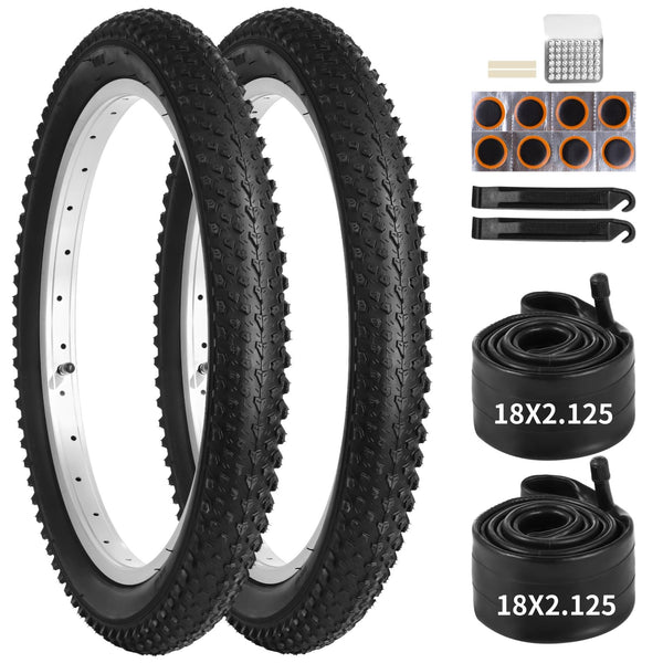 2 PCS 14/16/18x2.125" Bike Tires and Tubes, 14 Inch Bicycle Tires 57-305/16x2.125 Inch Bike Tire 57-355/18 x 2.125 Inch Bicycle Tire and Tube Combo