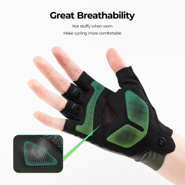 ROCKBROS Cycling Gloves for Men Women, Bike Gloves Half Finger with Shock-Absorbing Pad Breathable Mountain Road Biking Motorcycle Gym Gloves