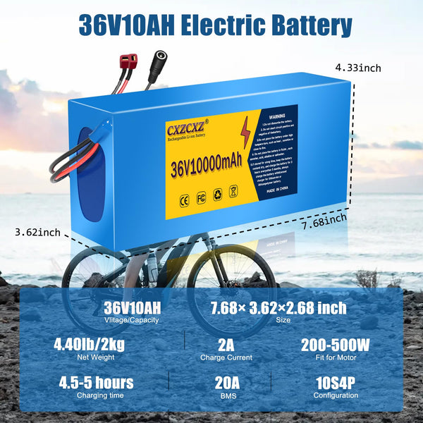 CXZ 48V/36V Lithium Battery,10AH/14AH /20AH Lithium Pack with BMS, Compatible with Most Solar Panels Outdoor Camping Equipment (36V15AH(200-500W)
