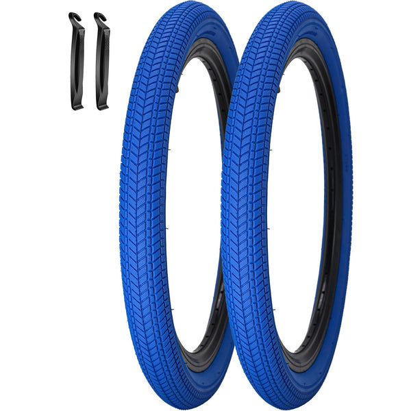 2 Pack Color Bike Tire, 20 x 2.125 Inch Folding Bicycle Replacement Tire Red Color Tire for Children Bikes