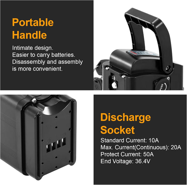 YS YOSE POWER Electric Bike Battery 48V 13Ah Compatible with Heybike Mars1.0 Electric Bike 48V Battery for Mars Battery Replacement Hey Bike Batteries