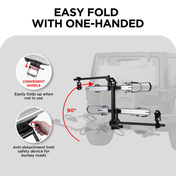 Rockland Foldable 4-Bike Rack, 160 lbs Capacity, Hitch Mount Bike Rack, Fits up to 2.5" Tire Width and 50" Wheelbase, Bike Carrier Rack for 2" Receiver for Cars SUVs Vans RVs