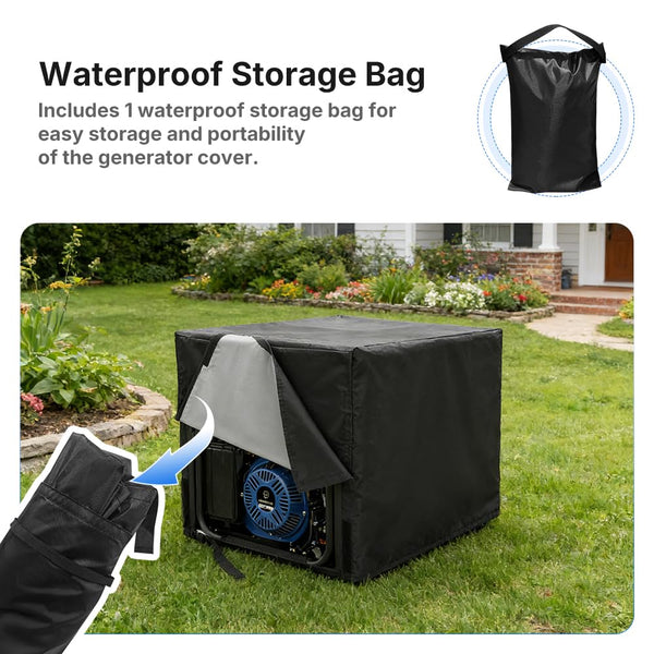 Waterproof Universal Generator Cover,Velcro fixation is easy to use,3 sizes Available, for Most Generators 5500-15000 Watt (96*71*76cm)