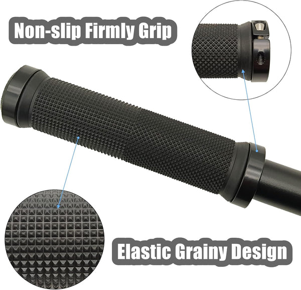 MTB Bike Grips, Anti-Slip Handlebar Grips with Elastic Grain Design, Black