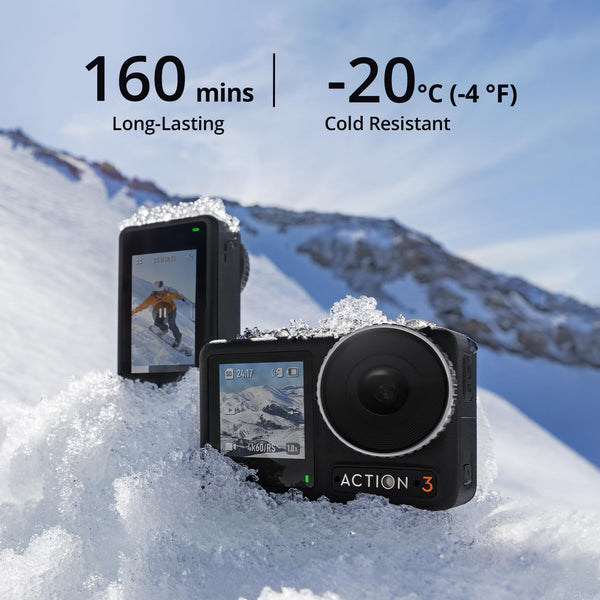 DJI Osmo Action 3 Outdoor Combo, Action Camera 4K with Chest & Backpack Strap Mount for Travel, Sports, Stabilization, Cold Resistant, Waterproof Action Camera with 2 Batteries up to 320 Mins - TRIPPER ELECTRIC BIKES
