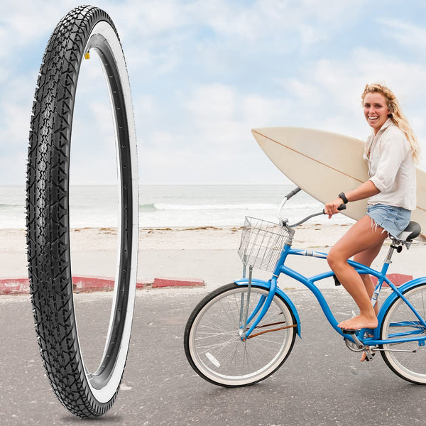 26 Inch Bike Tires 26 X 2.125(57-559) Replacement Tires or Schrader Valve Inner Tubes AV 32mm for Beach Cruiser Bike