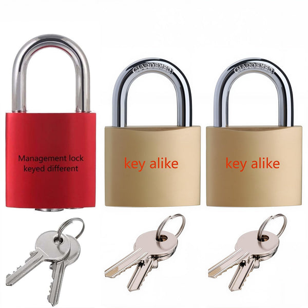 SEPOX 2-Pack Premium Solid Brass Padlock Keyed Alike, 1-9/16" 40mm Heavy Duty Weatherproof Outdoor Lock with 4 Same Keys, Copper Padlock for Gate, Gym Locker, Tool Box, Storage, Shed, Fence & More
