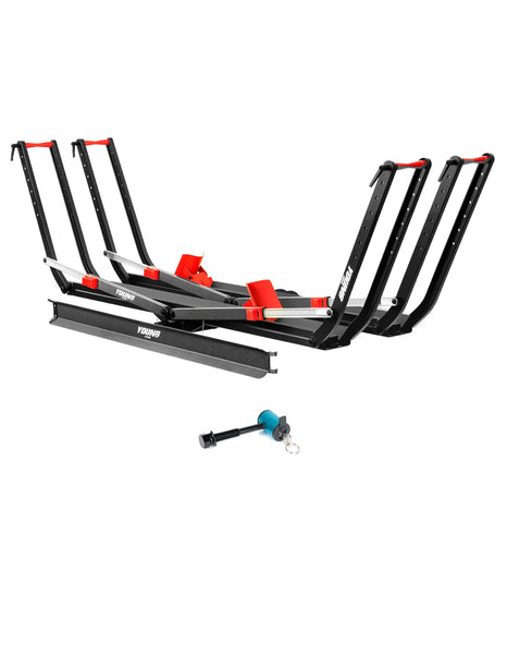 Young Electric E-Bike Rack with Ramp, Hitch 2 Bike Rack, 200 lbs Capacity Electric Bike Carrier, Foldable Platform Mount for Cars, Trucks, SUVs, Minivans, Up to 5-Inch Fat Tire for 2'' Receiver