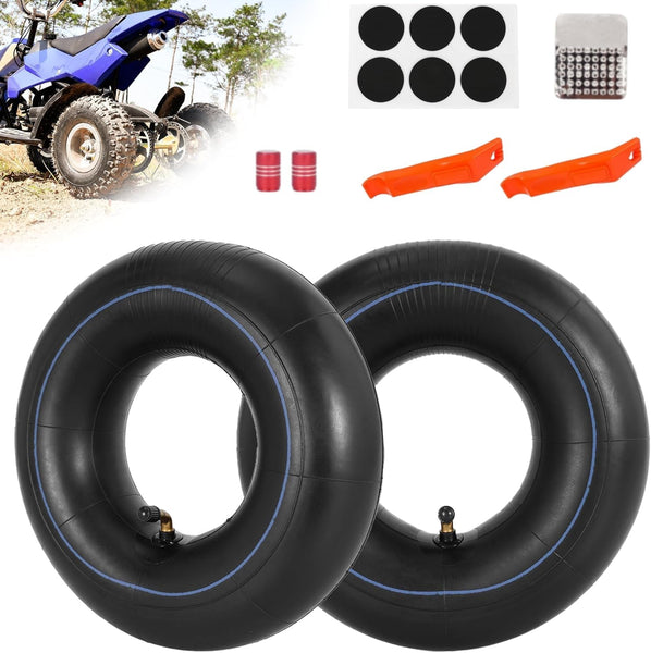 2 Pack of 11x4-4 Inner Tube and Repair Kit TR87 Bent Stem also Fits 11X4.00-4 4.10-4 4.10/3.50-4 Tire Replacement for Hand Truck, Lawn Mower, Wheelbarrow, Tractor, Garden Carts Tire Tube