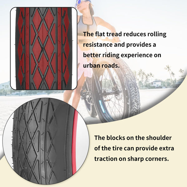 26x4.0 Bike Tire for Electric Bikes - Puncture Resistant All-Terrain Fat Tire with Durable Tread, High Traction for Mountain/Snow/Road - Compatible with E-Bikes 26x4.0 Inches