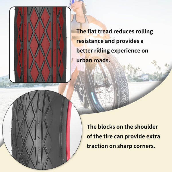 20x4.0 Bike Tire for Electric Bikes - Puncture Resistant All-Terrain Fat Tire with Durable Tread, High Traction for Mountain/Snow/Road - Compatible with E-Bikes 20x4.0 Inches