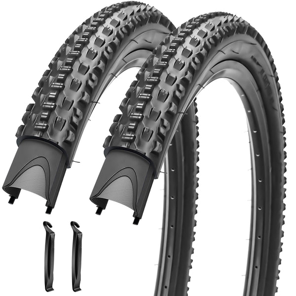 2 Pack 26 x 2.10/27.5 x 2.10 Bike Tires 26/27.5 inch Folding Bike Tires Fit for 26/27.5 X 1.95 26 X 2.10 26 X 2.125 Mountain Bike Beach Cruiser Bike City Urban Bicycles Bikes