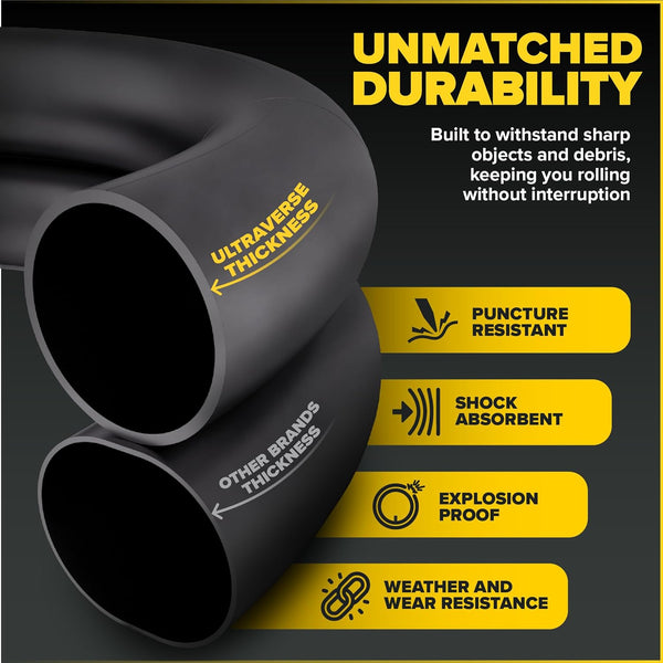 Ultraverse 24" Bike Inner Tubes 24 x 1.75, 1.95, 2.10, 2.125 – Butyl Rubber Bicycle Tubes with Schrader Valve – Compatible with Cruiser, City, Kids, BMX & Mountain Bikes – Set of 2