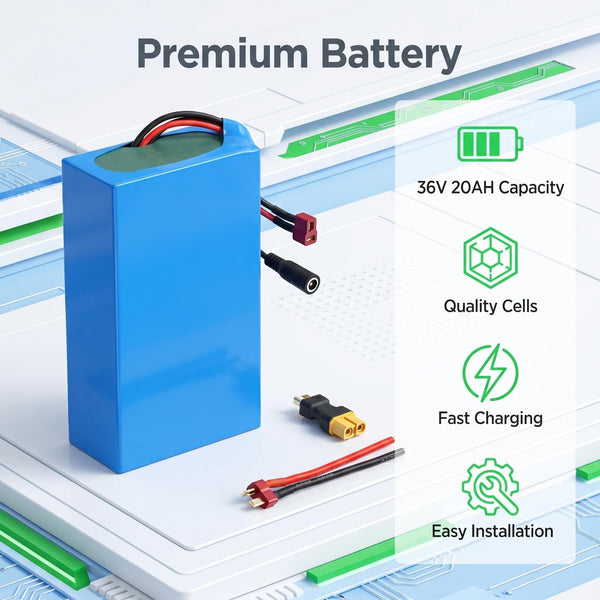 Ebike Battery 48V10Ah Lithium Battery Pack with 20A BMS, XT60 Connector for 200W-1500W Electric Bikes Scooters, ATVs, Electric Dirt Bikes(UL Certificated)