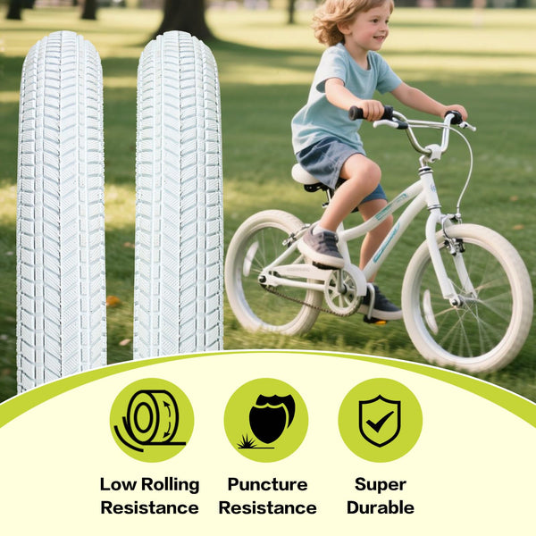 18" Bike Tires 18 X 2.125 and 18 Inch Folding Bicycle Replacement Tire Fit 18x1.75/1.95/2.125 Compatible with BMX Bike RoyalBaby Joystar Bike Road Bicycle Folding Bike
