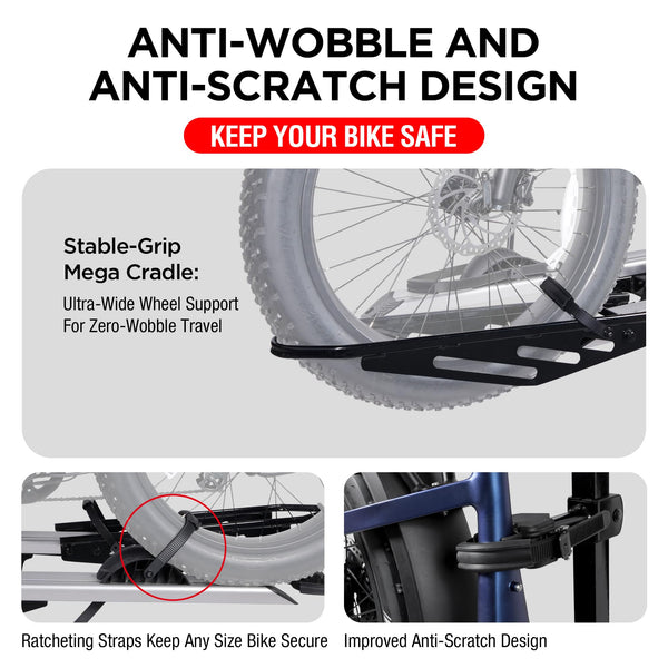 Rockland Foldable 4-Bike Rack, 160 lbs Capacity, Hitch Mount Bike Rack, Fits up to 2.5" Tire Width and 50" Wheelbase, Bike Carrier Rack for 2" Receiver for Cars SUVs Vans RVs