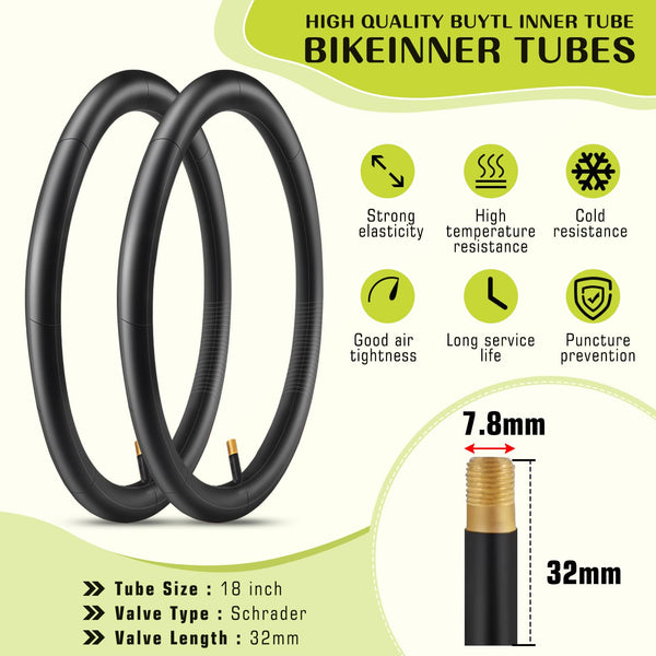18" Bike Tires 18 X 2.125 and 18 Inch Folding Bicycle Replacement Tire Fit 18x1.75/1.95/2.125 Compatible with BMX Bike RoyalBaby Joystar Bike Road Bicycle Folding Bike