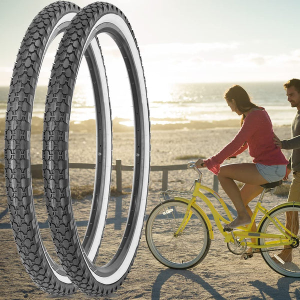 24" Bike Tire 24 x 2.125 Inch Folding Replacement Bicycle Tire for Beach Cruiser Bike