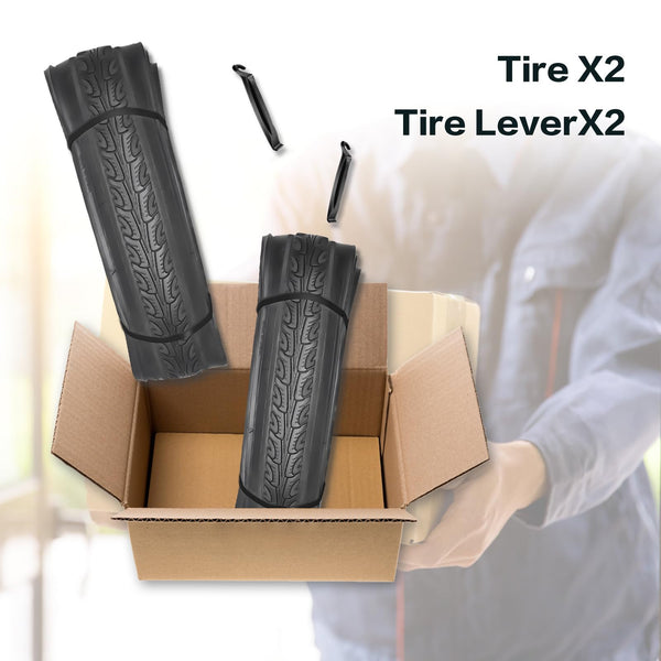 700x35C Bike Tire Foldable Replacement Tires with or Without Bike Tubes and Tire Levers for Road Bicycle