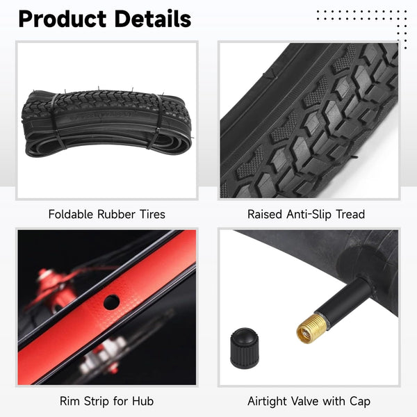 yeesport 2 Pack 700x38c Bike Tire Set with Tubes and Rim Strips, 700c Gravel Tires 40-622 Foldable Road Bicycle Tires, 48mm A/V Valve, Replacement 700c Bike Tire