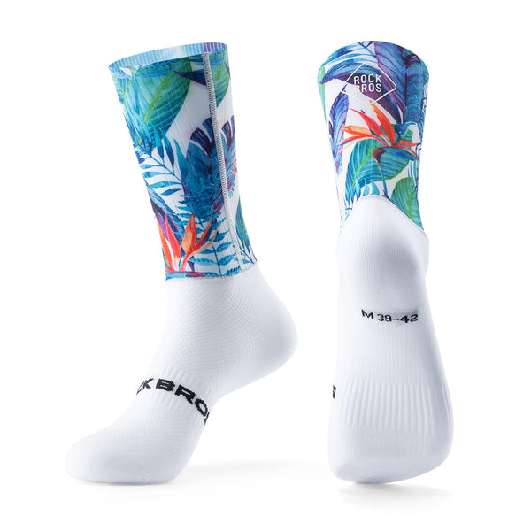 ROCKBROS Cycling Socks for Men Women, Novelty Crew Socks, Breathable, Wicking Bike Socks Compression Fit