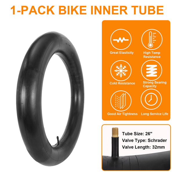 2-Pack 26x4.0 Fat Bike Tire, 26 Inch Mountain Bike Tires & Tubes Set, Folding Replacement Bicycle Tires with Tire Levers for Off-Road Bike and Ebike