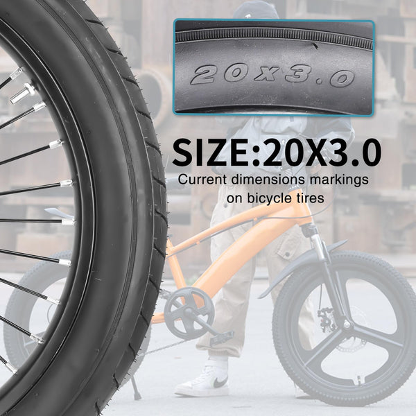 20 x 3.0 inch Fat Bike Tires or with 32mm Schrader Valve Bike Tubes Compatible with Urban Street Mountain Beach Bicycle Tire