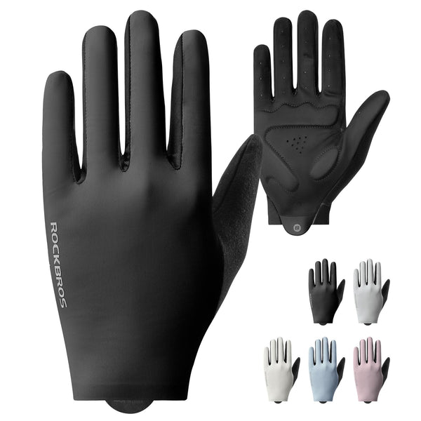 ROCKBROS Cycling Gloves for Men Women SBR Padded Shock Absorbing Bike Gloves Breathable Touchscreen Anti-Slip Palm Lightweight for Biking