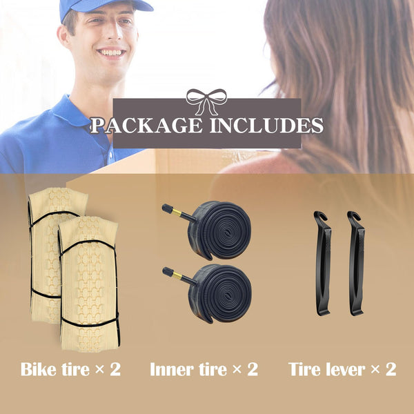 26" Bike Tire 26 x 2.125 Inch Folding Replacement Bicycle Tire for Beach Cruiser Bike