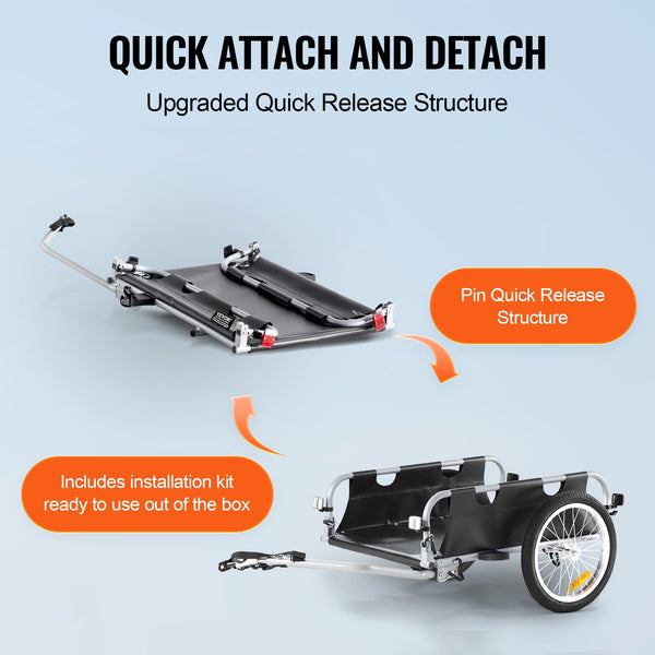 VEVOR E-Bike Cargo Trailers Heavy-Duty Bicycle Wagon Cart, Foldable - TRIPPER ELECTRIC BIKES