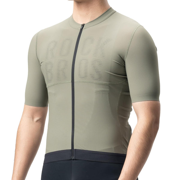 ROCKBROS Cycling Jersey Men Bike Jersey Short Sleeve with Zipper Pocket Breathable Quick-Drying Road Mountain Running