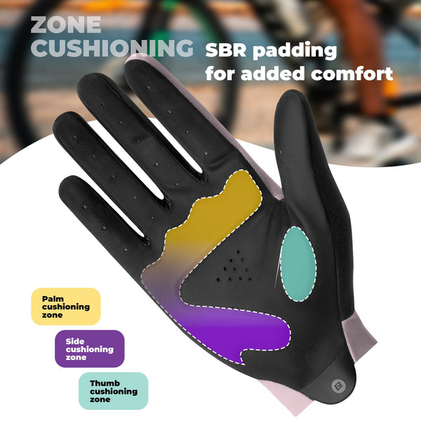 ROCKBROS Cycling Gloves for Men Women SBR Padded Shock Absorbing Bike Gloves Breathable Touchscreen Anti-Slip Palm Lightweight for Biking