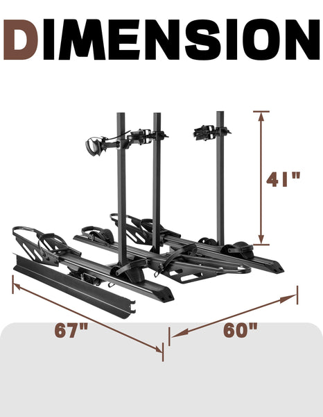 RokRack S One 1-Ebike Rack with Ramp, 100 lbs Capacity, Single Hitch Mount Electric Bike Rack, Fits up to 5" Fat Tire Width and 50" Wheelbase, Ebike Carrier Rack for 2" Receiver for Cars SUVs Vans RVs