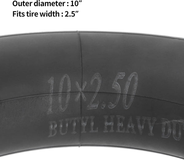 2 Pack of 10x2.50 10" Inner Tube Thickened with Repair Kit for 10 Inch Smart Electric Scooter fit 36v 48v 400w 500w 800w Hub Motor 90° TR87 Angled Stem, NOT 2.50-10