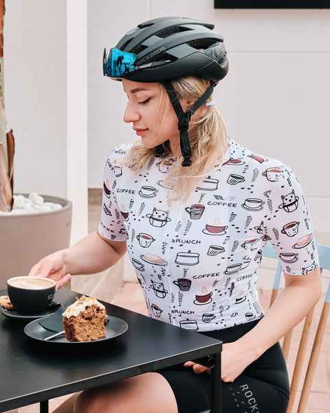 ROCKBROS Womens Cycling Jersey Short Sleeve Breathable Quick-Dry Bike Shirts with 3 Pockets Full Zipper Reflective Elements
