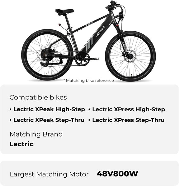 YS YOSE POWER 48V 12.8Ah Ebike Battery Compatible with Lectric Bicycles 48V Battery Fit for Lectric XPeak High-Step XPeak Step-Thru Xpress High-Step Xpress Step-Thru Battery Replacement